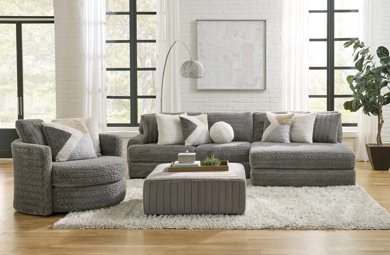 Hendrix Gray 2 Piece Sectional with Double Chaise-2