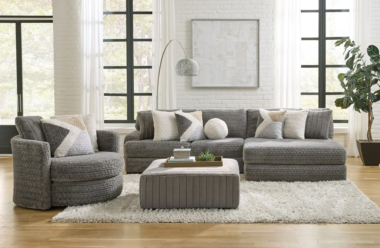 Hendrix Gray 2 Piece Sectional with Double Chaise-2