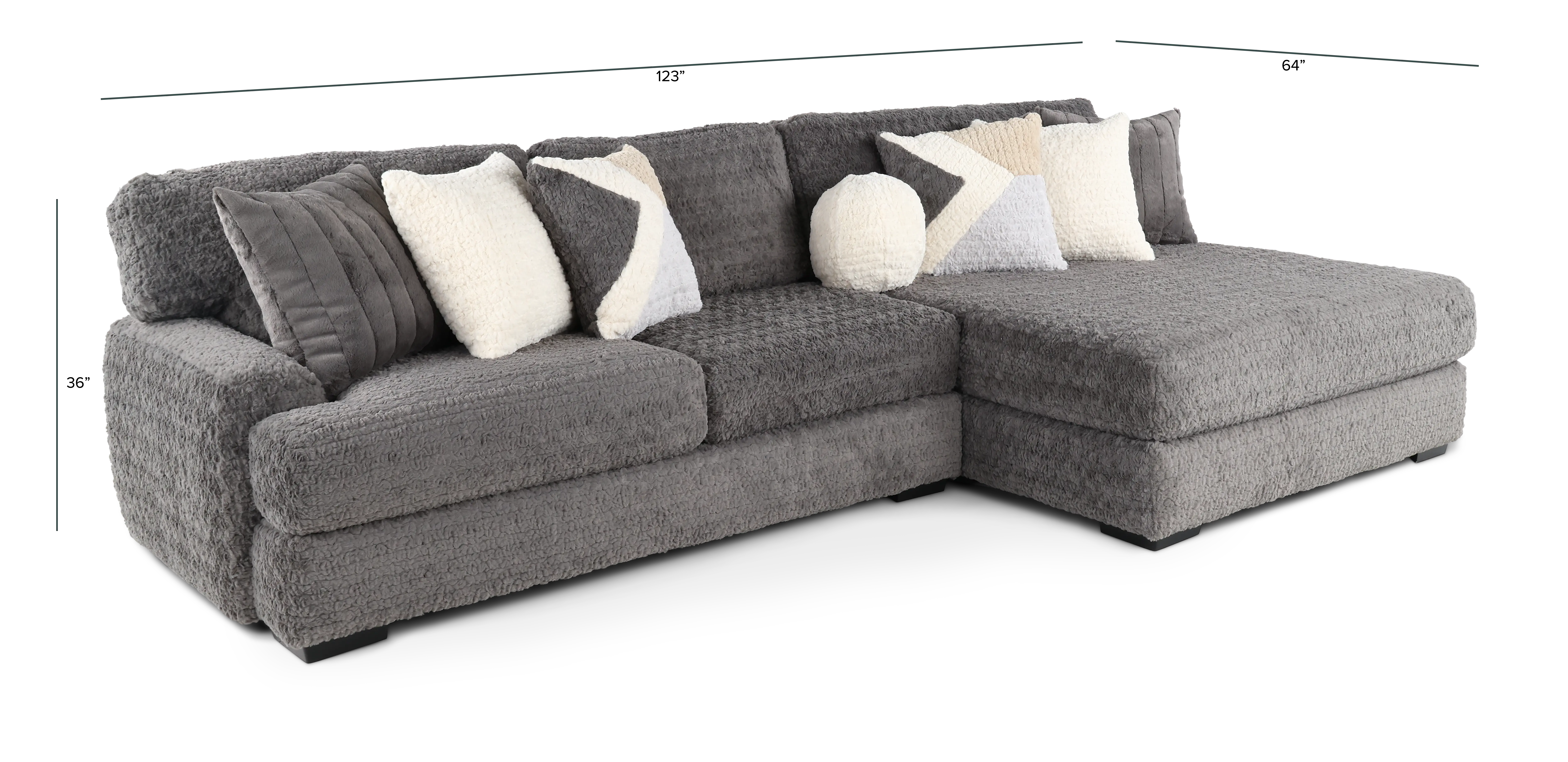 Hendrix Gray 2 Piece Sectional with Double Chaise-3