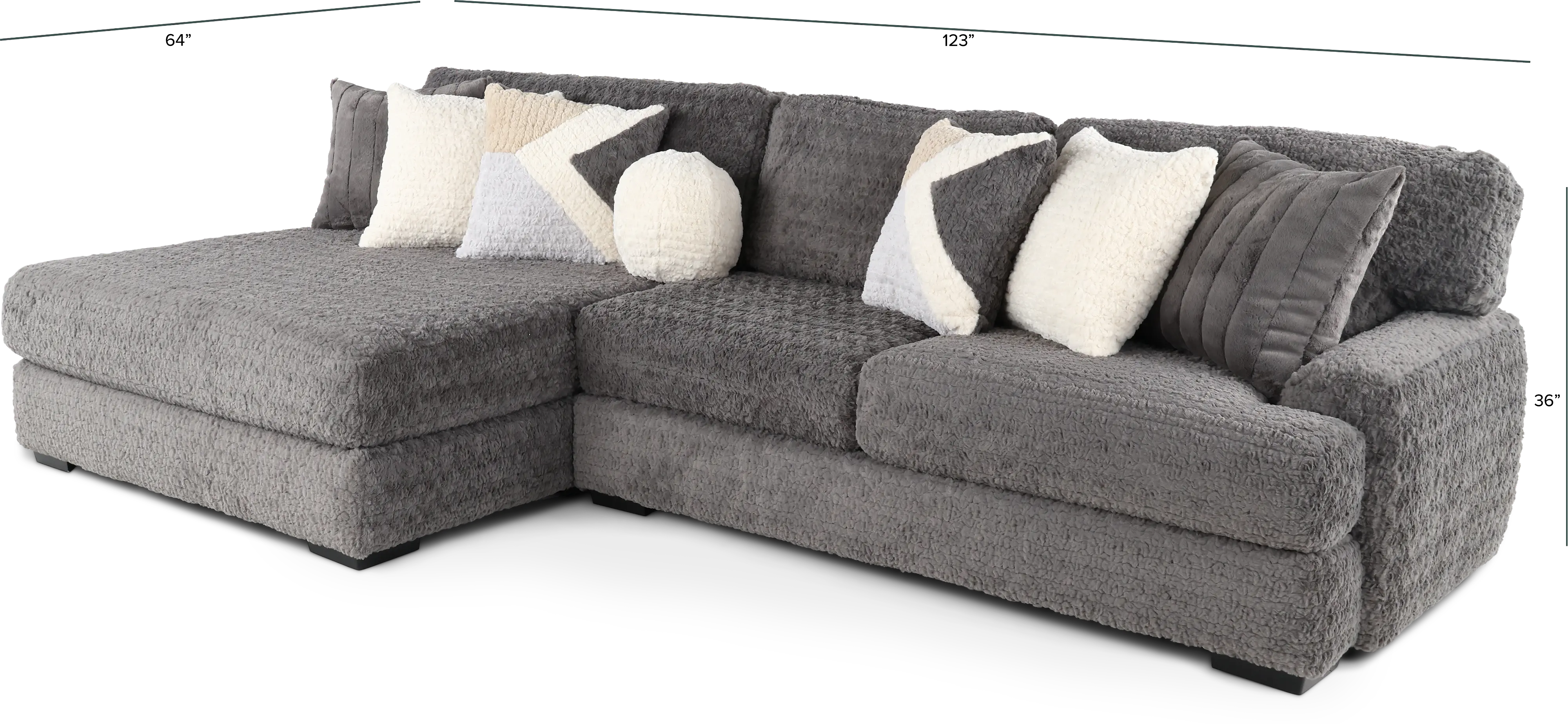 Hendrix Gray 2 Piece Sectional with Double Chaise-3