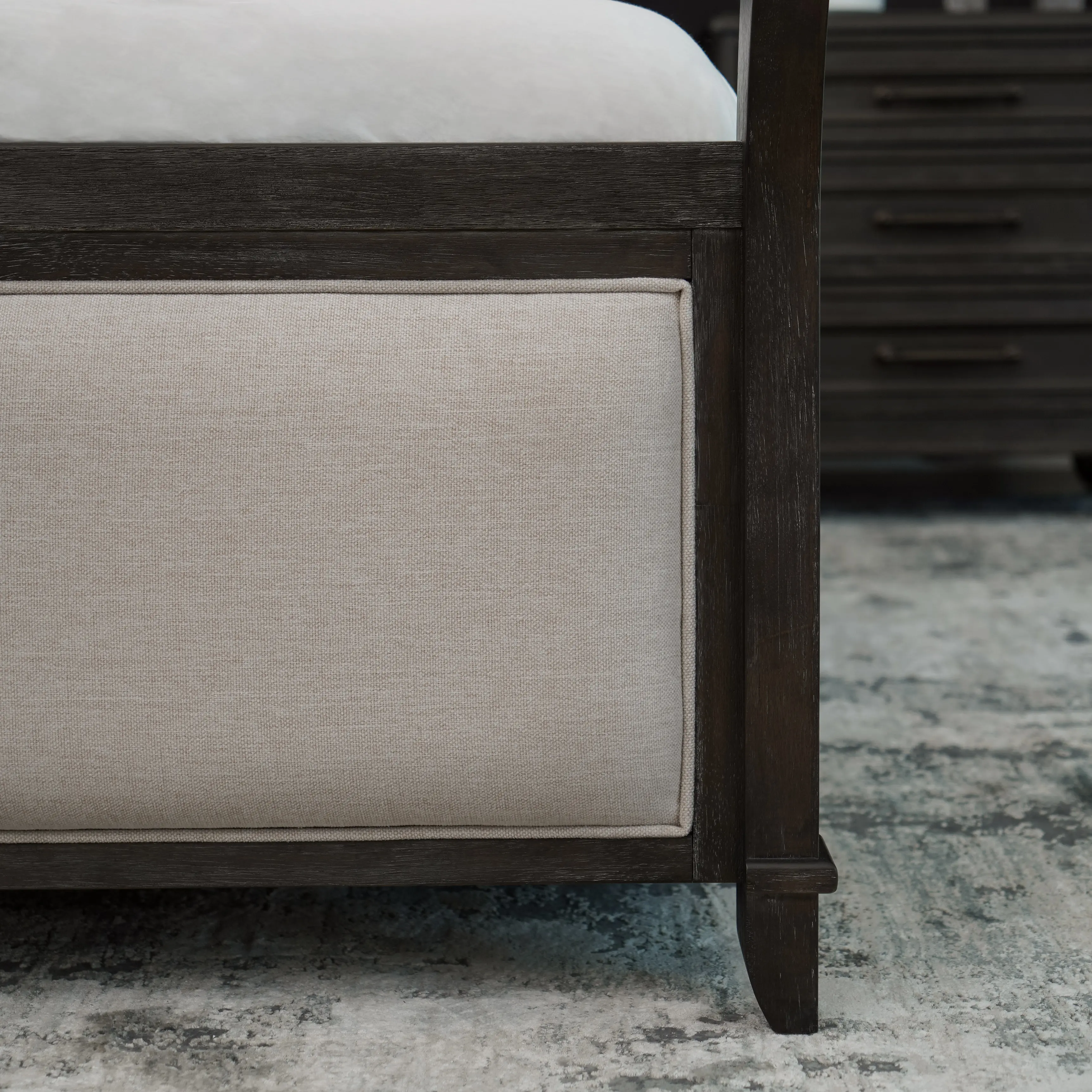 Arielle Dark Brown Upholstered King Sleigh Bed-5