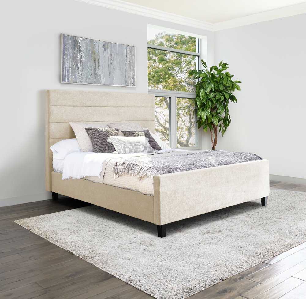 Arlene Cream Upholstered Queen Bed