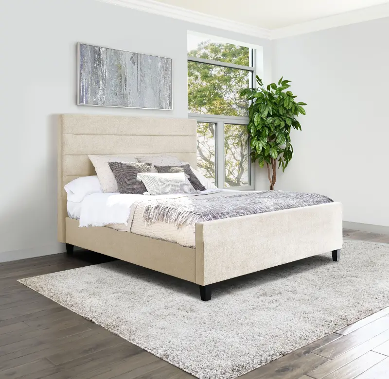 Arlene Cream Upholstered Queen Bed