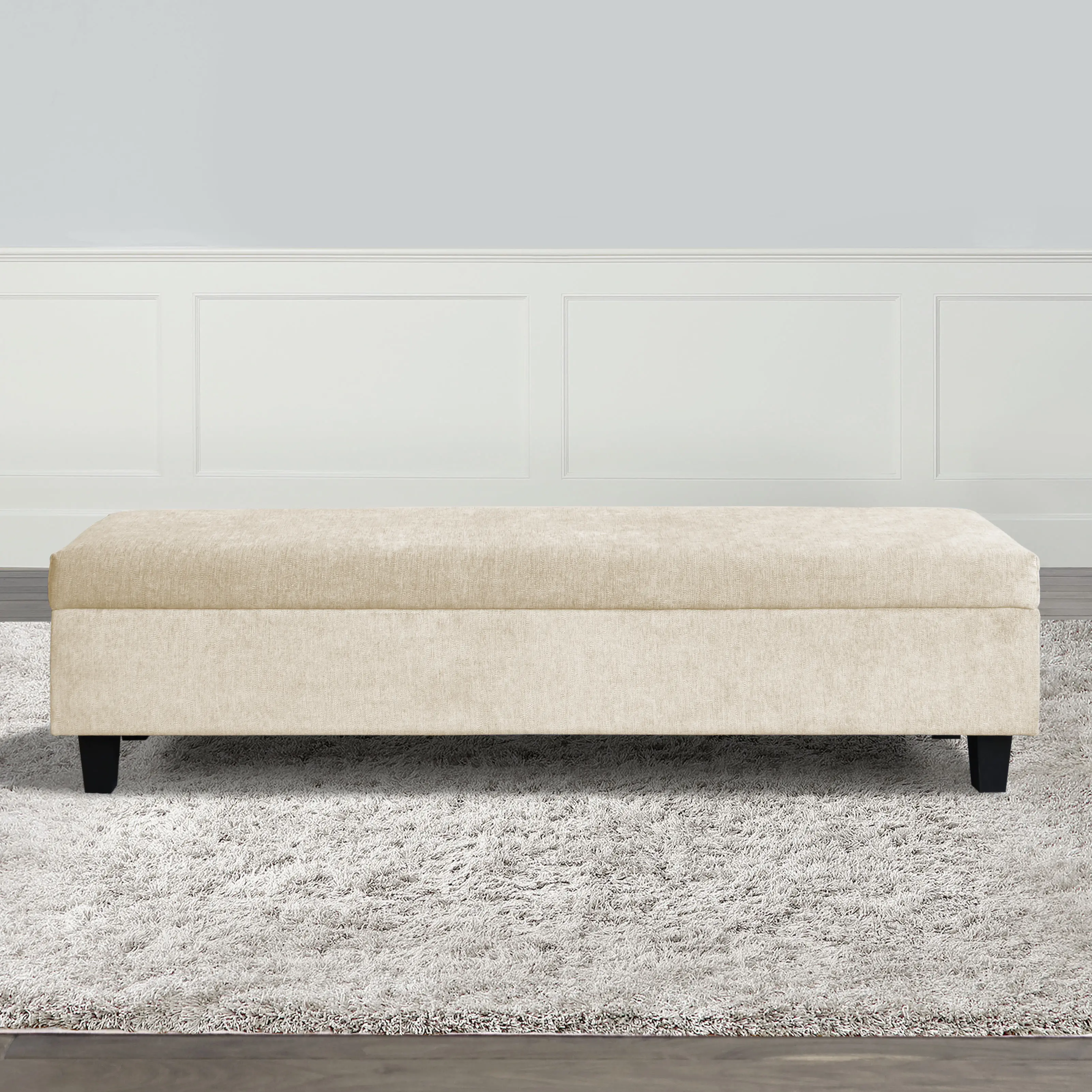 Arlene Cream Upholstered Storage Bench-2