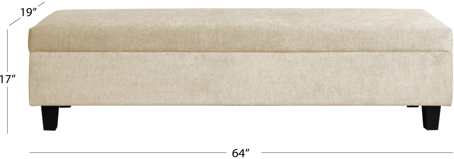 Arlene Cream Upholstered Storage Bench-6