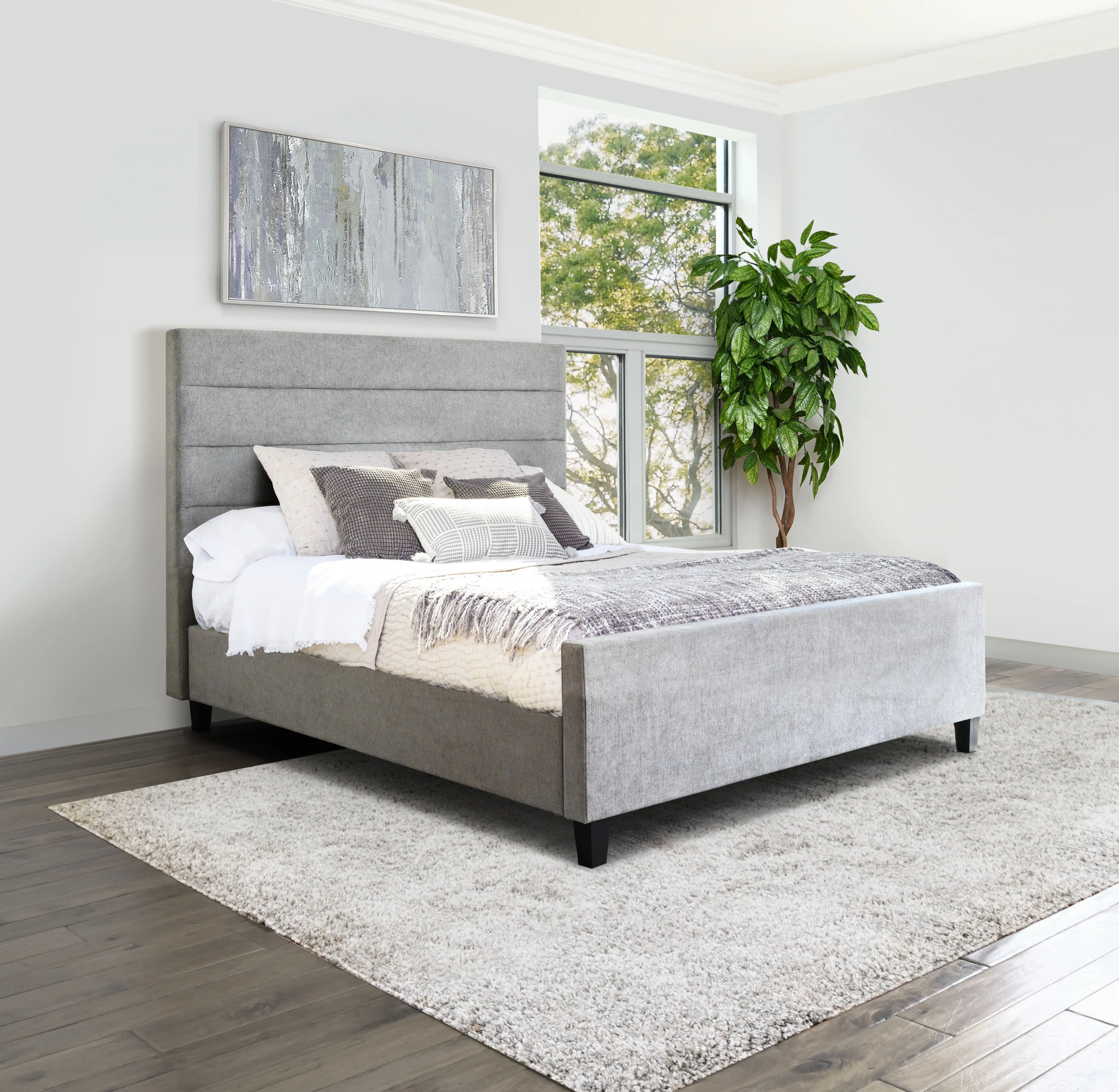 Arlene Gray Upholstered Queen Bed-2