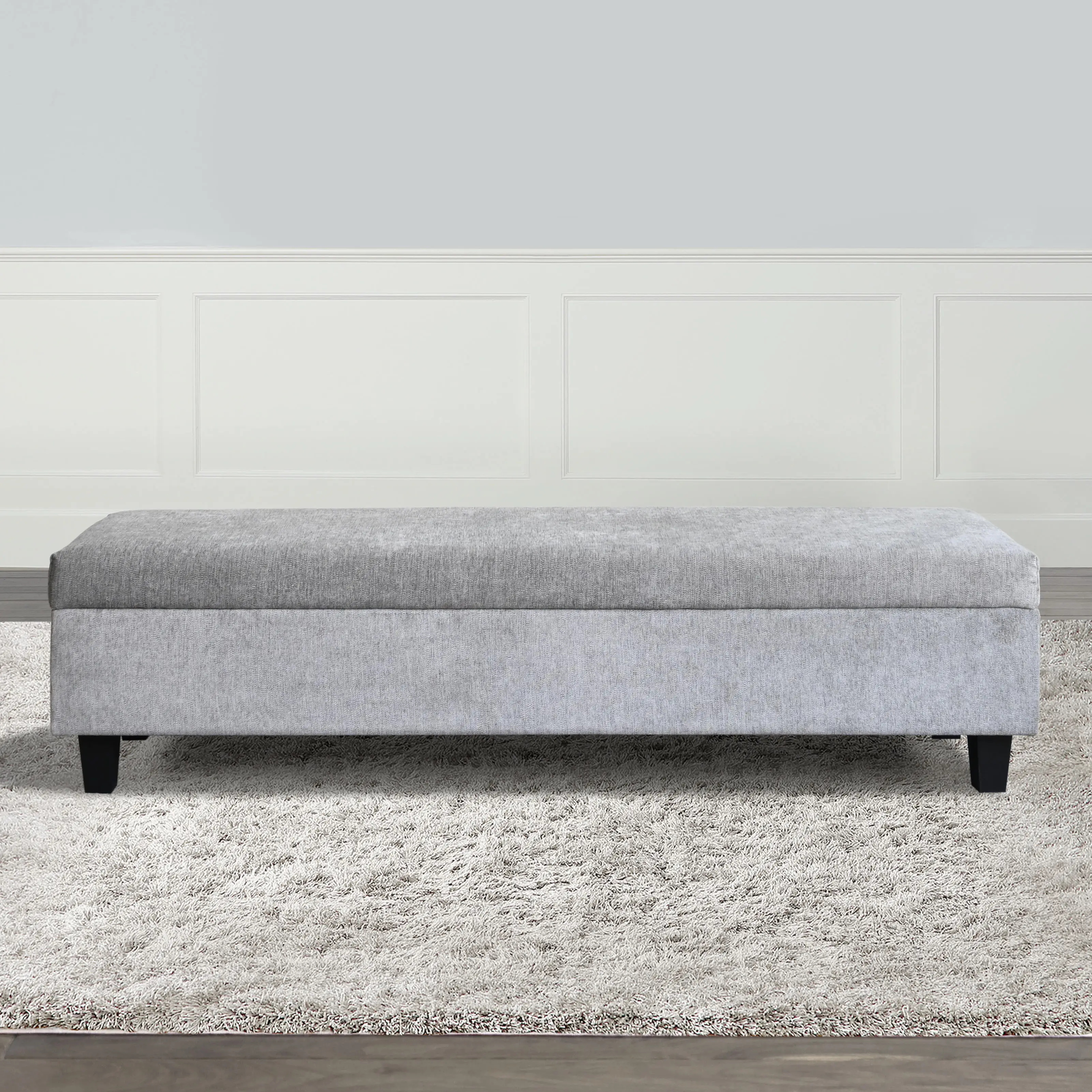 Arlene Gray Upholstered Storage Bench-2