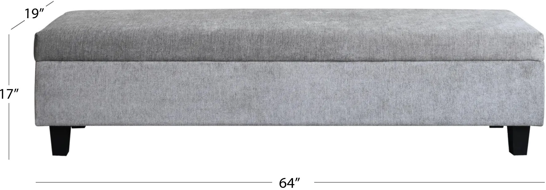 Arlene Gray Upholstered Storage Bench-6