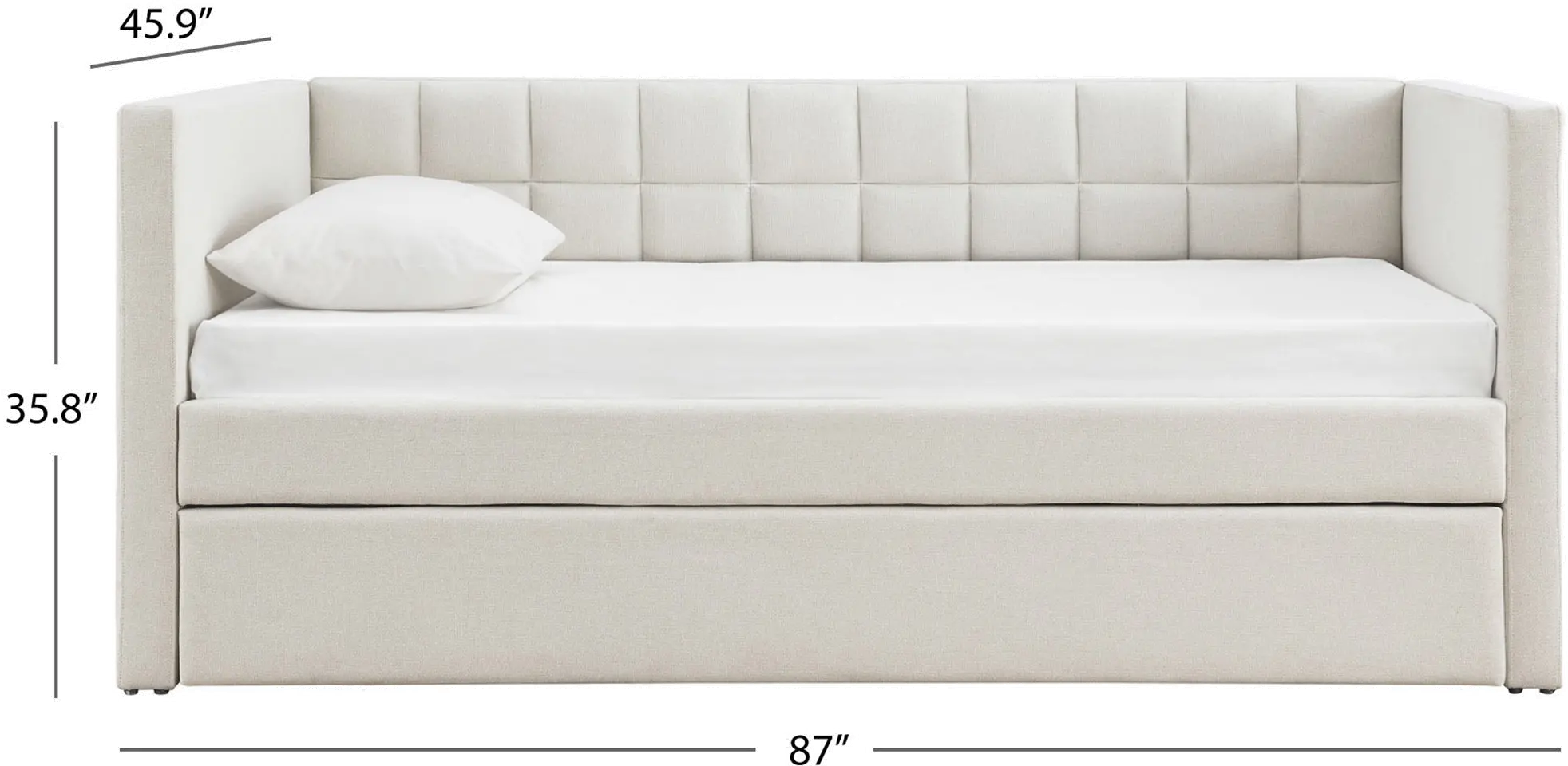 Claudia Ivory Upholstered Twin Daybed with Trundle-9