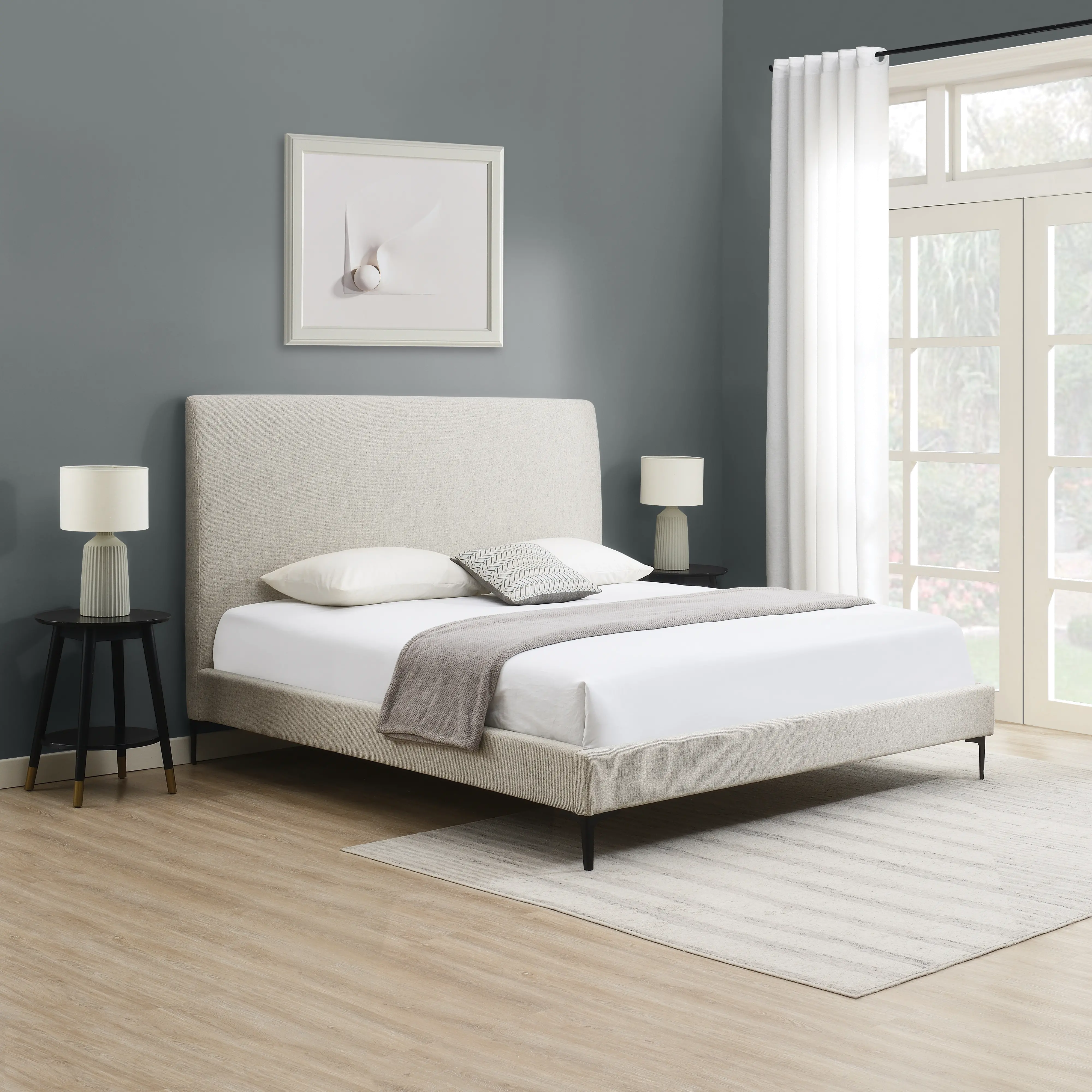 Britta Cream Upholstered King Bed-2