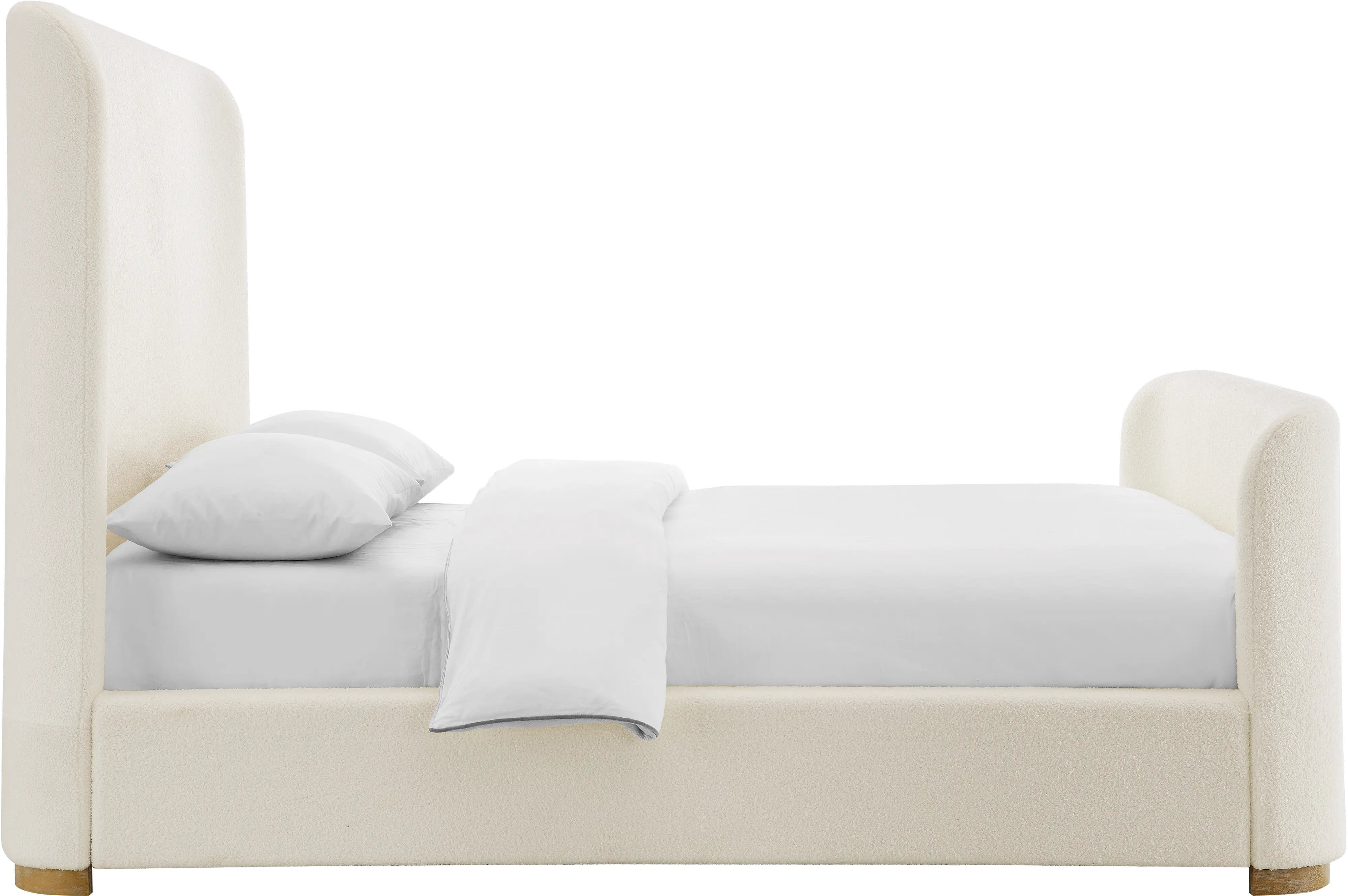 Lucia Off-White Boucle Upholstered Queen Bed-3