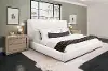Lennox White Upholstered King Bed