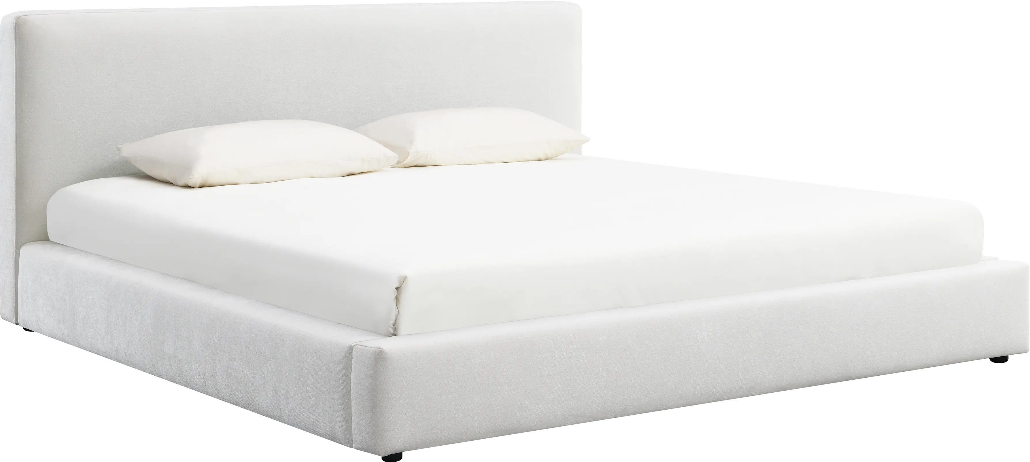 Lennox White Upholstered King Bed-3