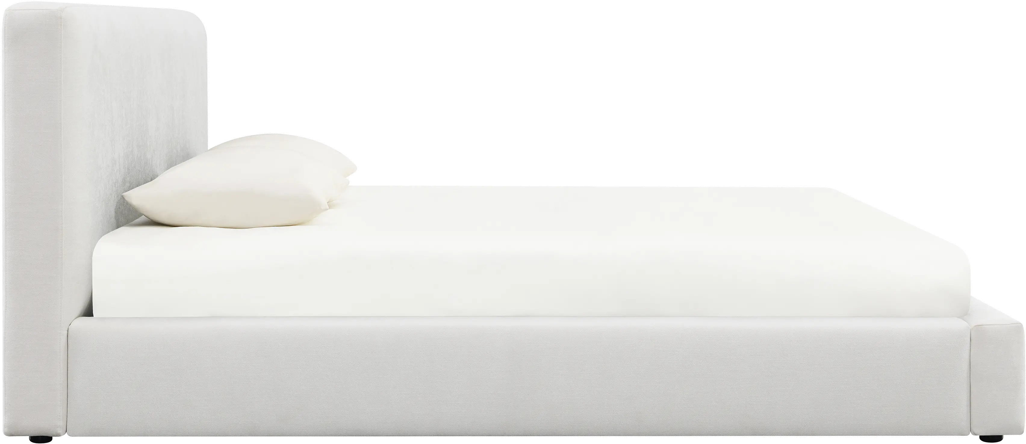Lennox White Upholstered King Bed-4