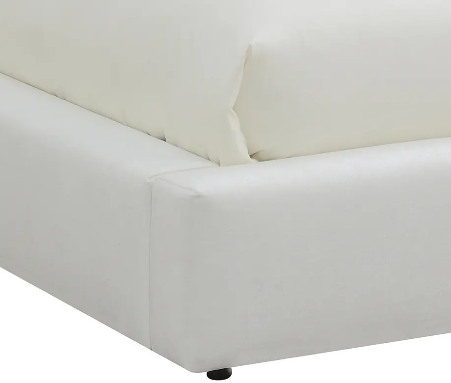 Lennox White Upholstered King Bed-6