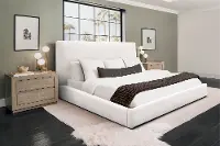 Lennox White Upholstered Queen Bed