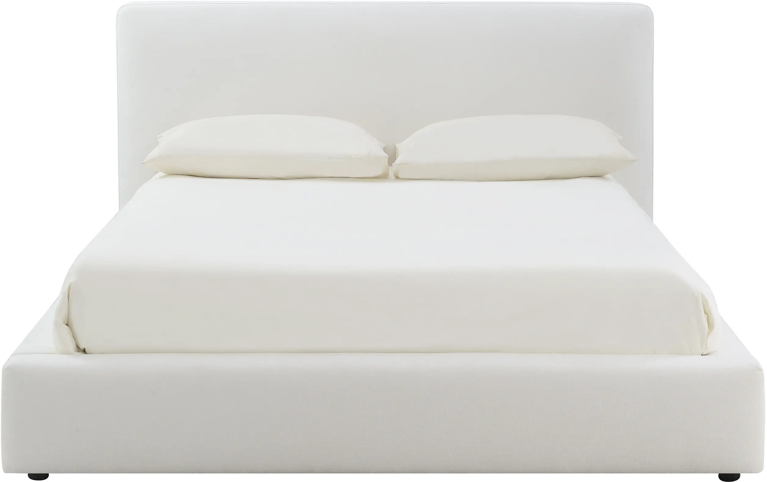Lennox White Upholstered Queen Bed-1