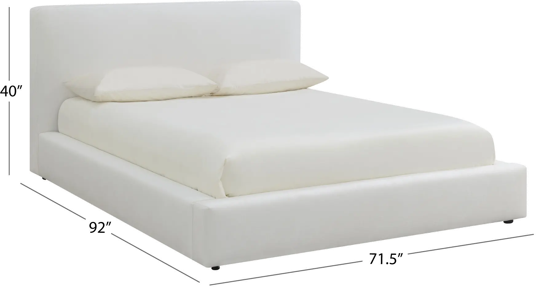 Lennox White Upholstered Queen Bed-7