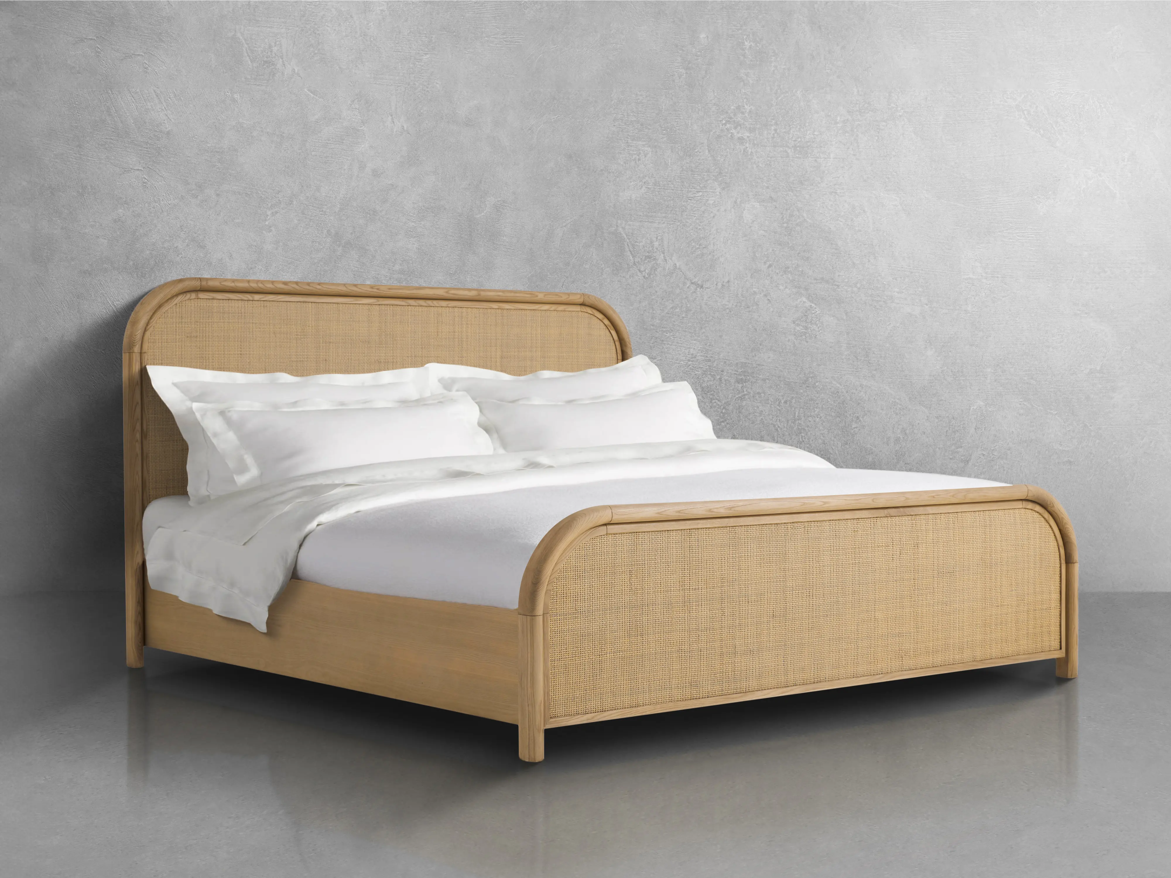 JoJo Fletcher Ella Light Brown Oak & Natural Cane King Bed-2