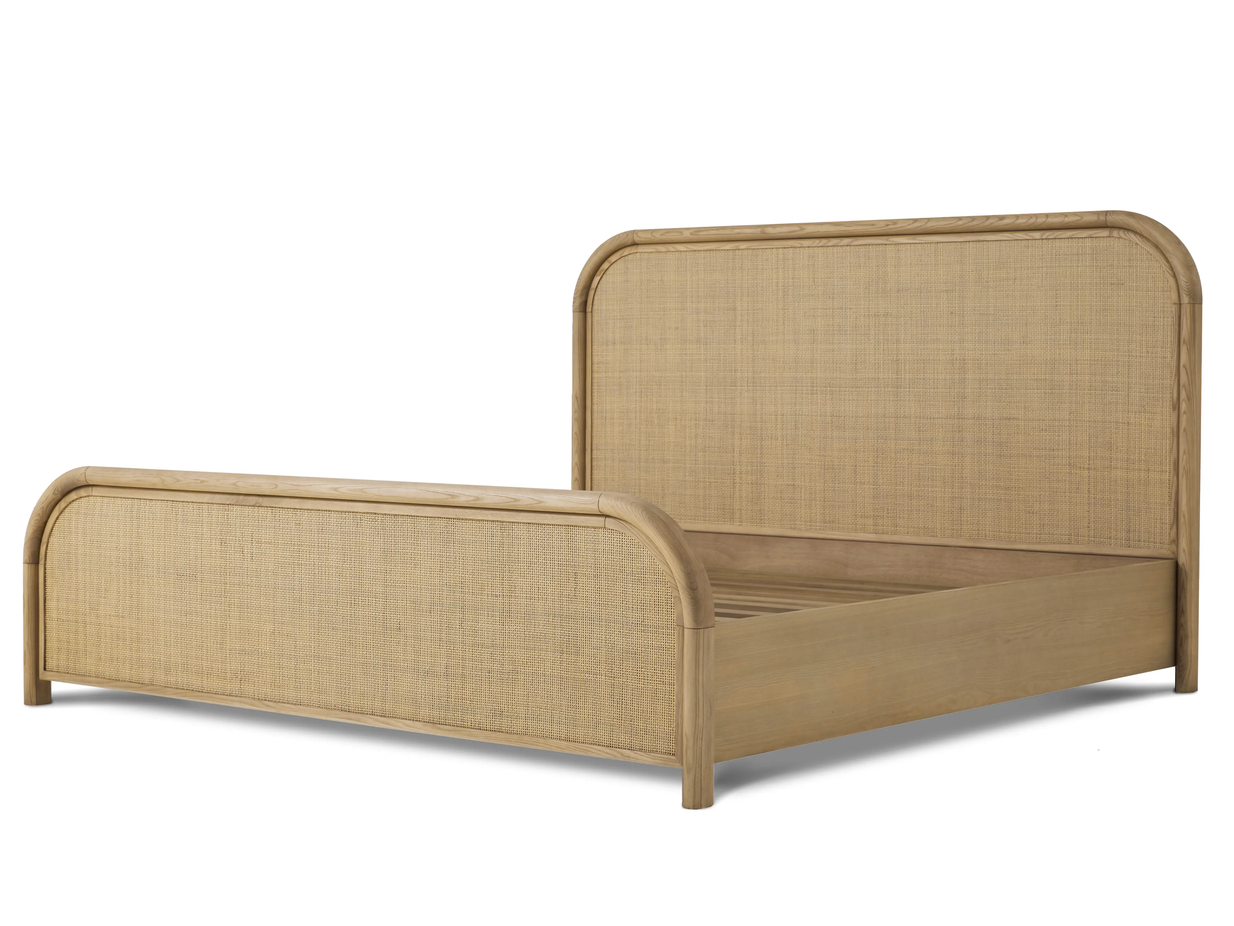 JoJo Fletcher Ella Light Brown Oak & Natural Cane King Bed-3