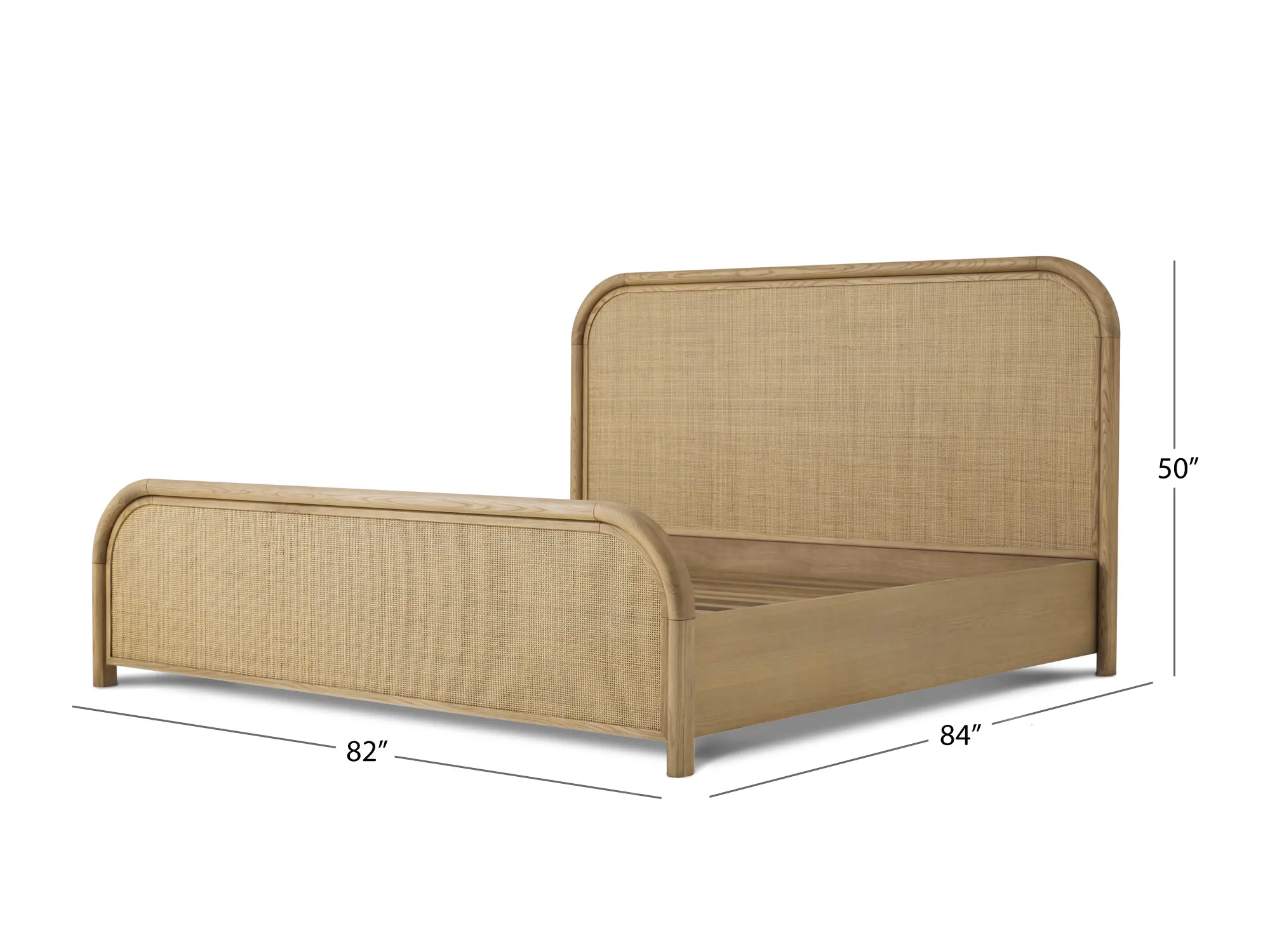 JoJo Fletcher Ella Light Brown Oak & Natural Cane King Bed-7