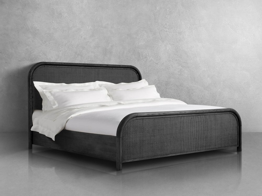JoJo Fletcher Ella Black Oak & Natural Cane Queen Bed