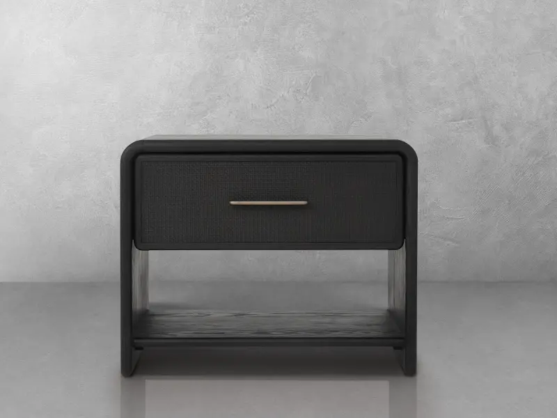JoJo Fletcher Ella Black Oak & Natural Cane Nightstand