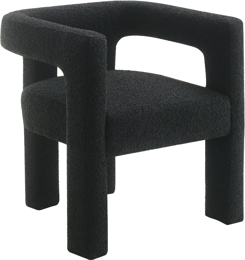 Cassie Black Boucle Dining Chair