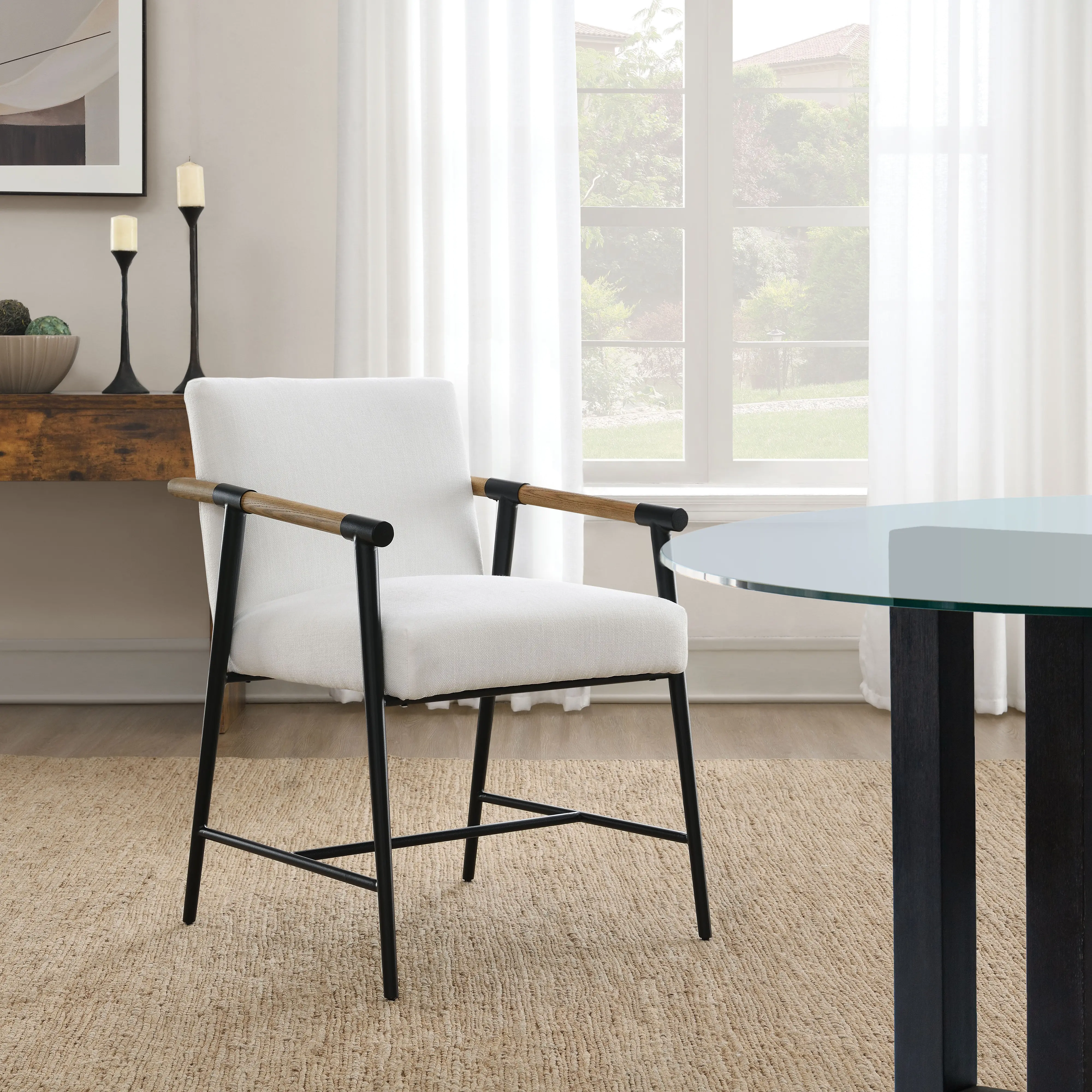 Pacifica White Upholstered Dining Chair-2