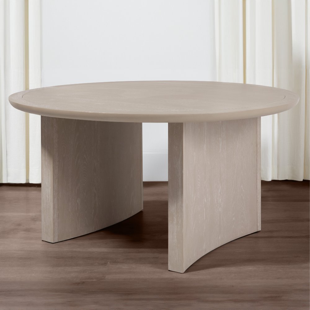 Cassie Weathered Beige Round Dining Table