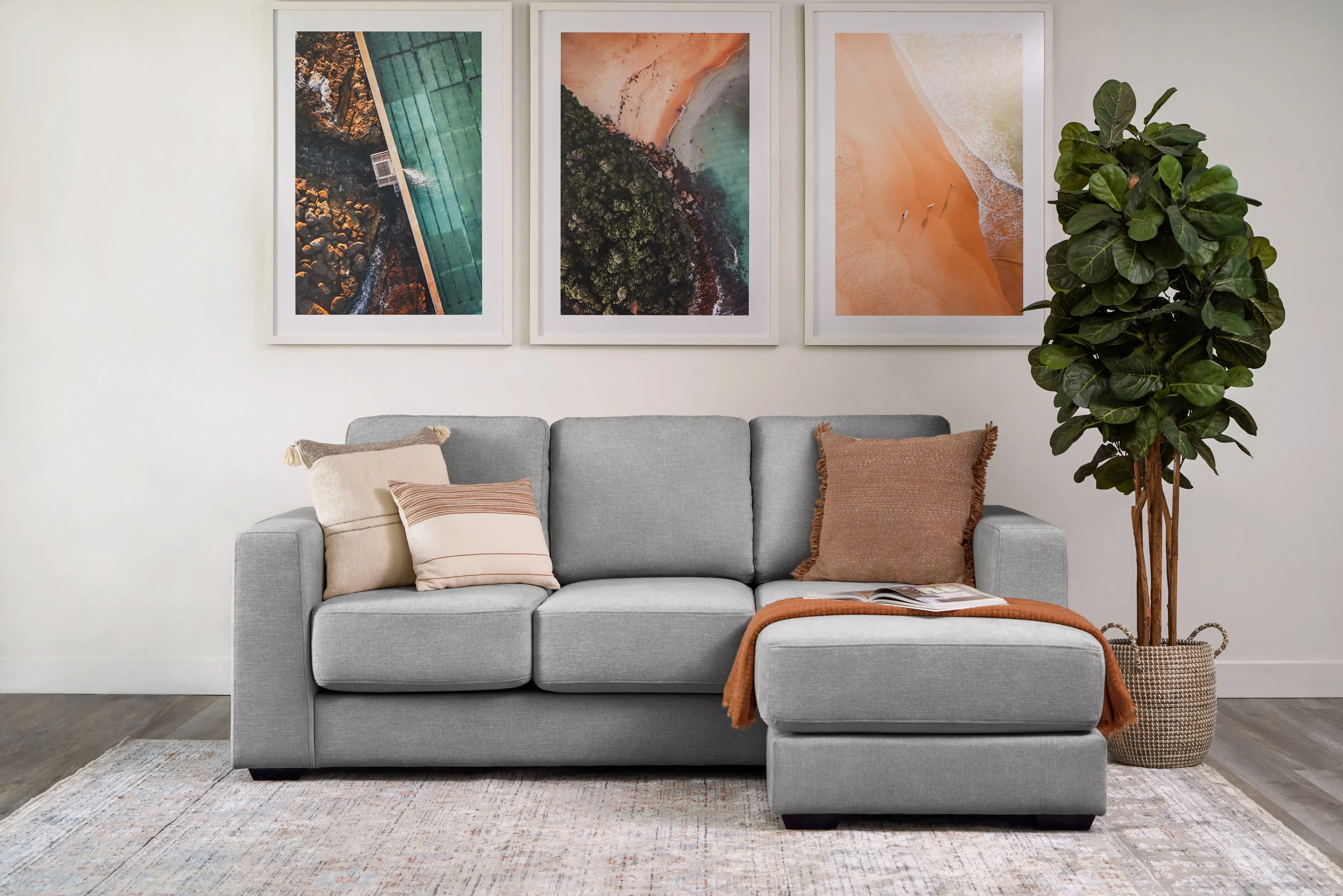 Ellie Light Gray Sectional with Reversible Chaise-1