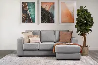 Ellie Light Gray Sectional with Reversible Chaise