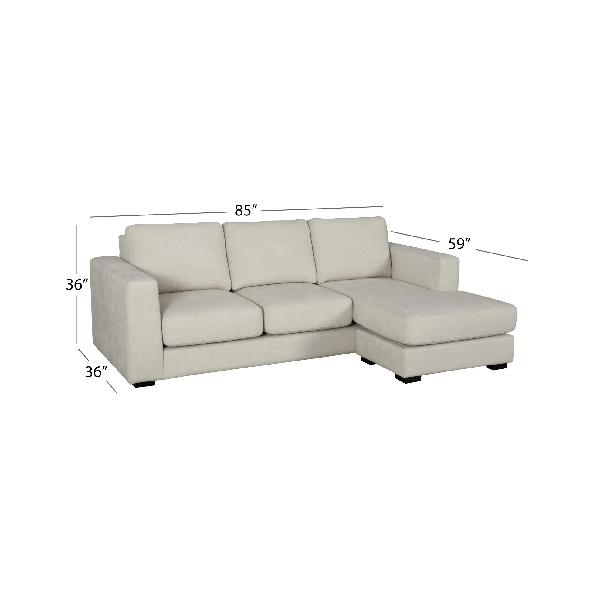 Ellie Sand Beige Sectional with Reversible Chaise-10