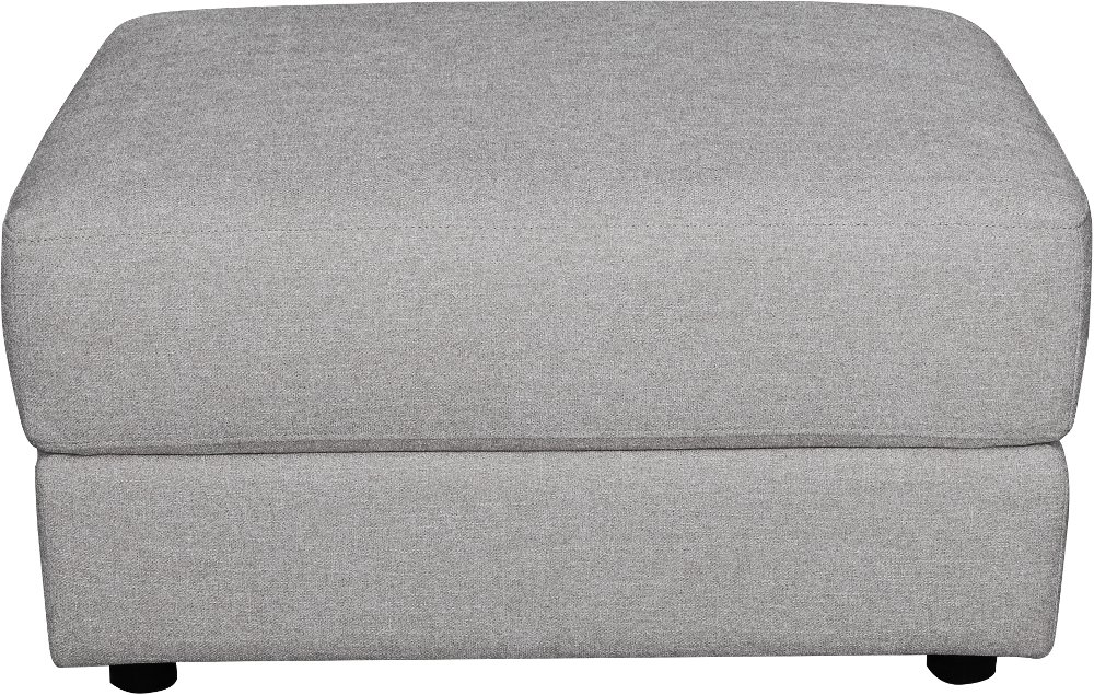 Ellie Light Gray Square Ottoman