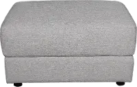 Ellie Light Gray Square Ottoman