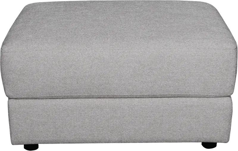 Ellie Light Gray Square Ottoman