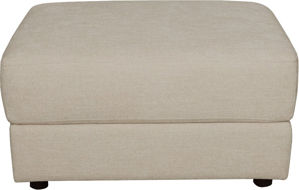 Ellie Light Gray Square Ottoman