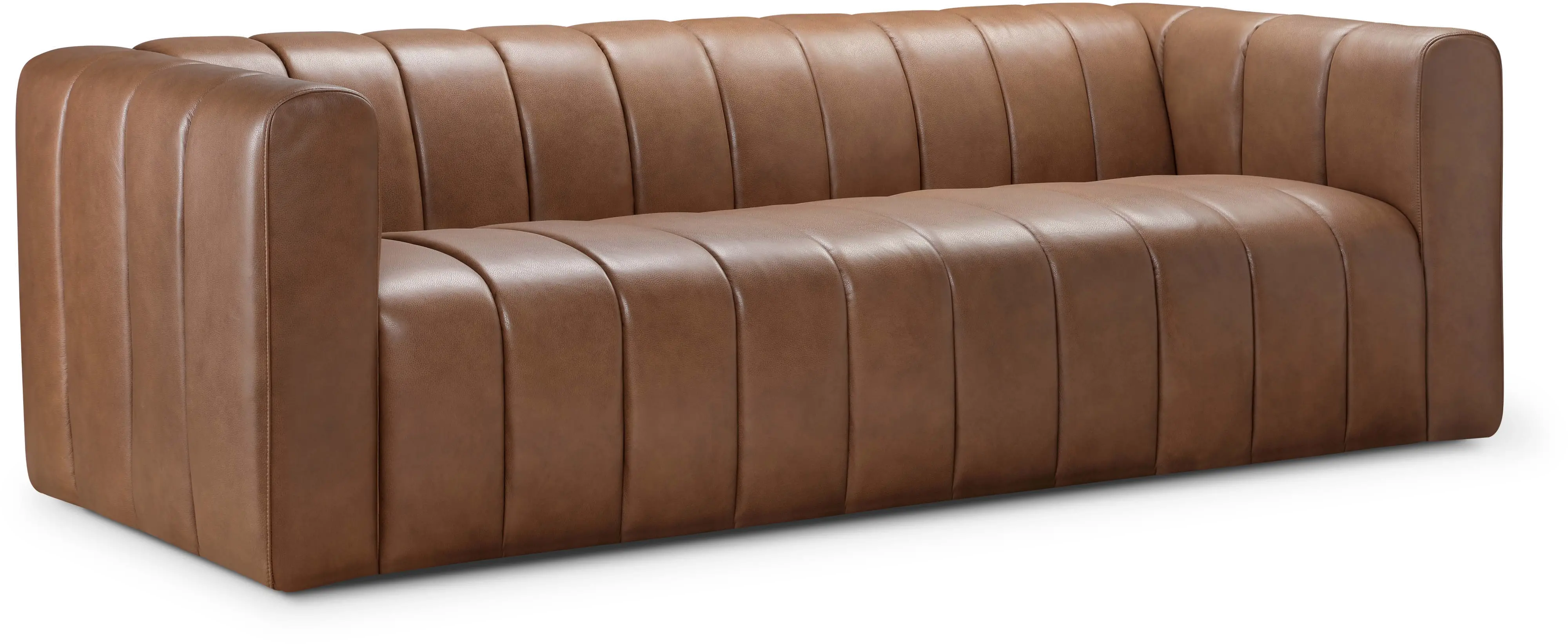 Gia Camel Brown Leather Sofa-1