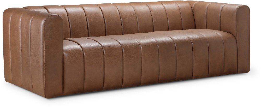 Gia Camel Brown Leather Sofa