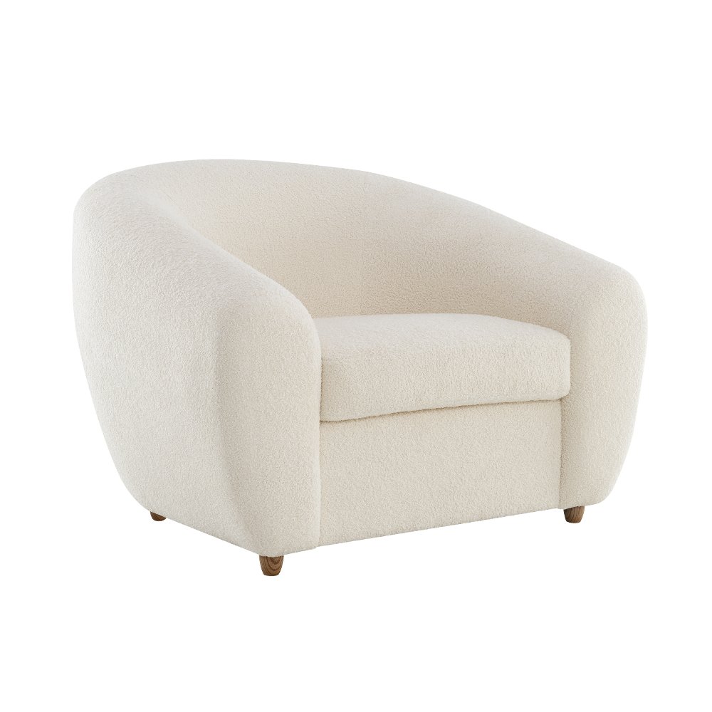 Luciano Ivory Boucle Accent Chair