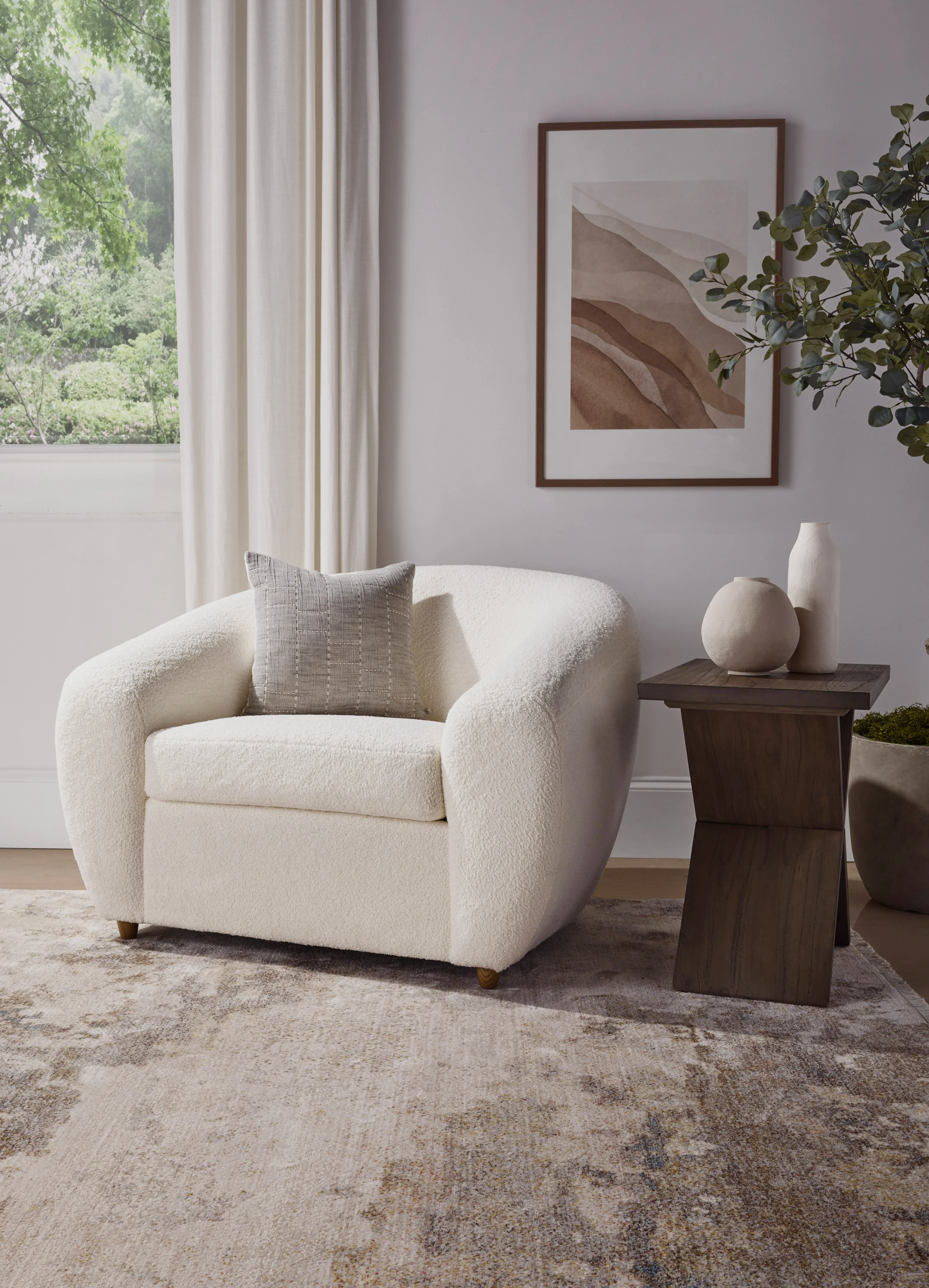 Luciano Ivory Boucle Accent Chair-2