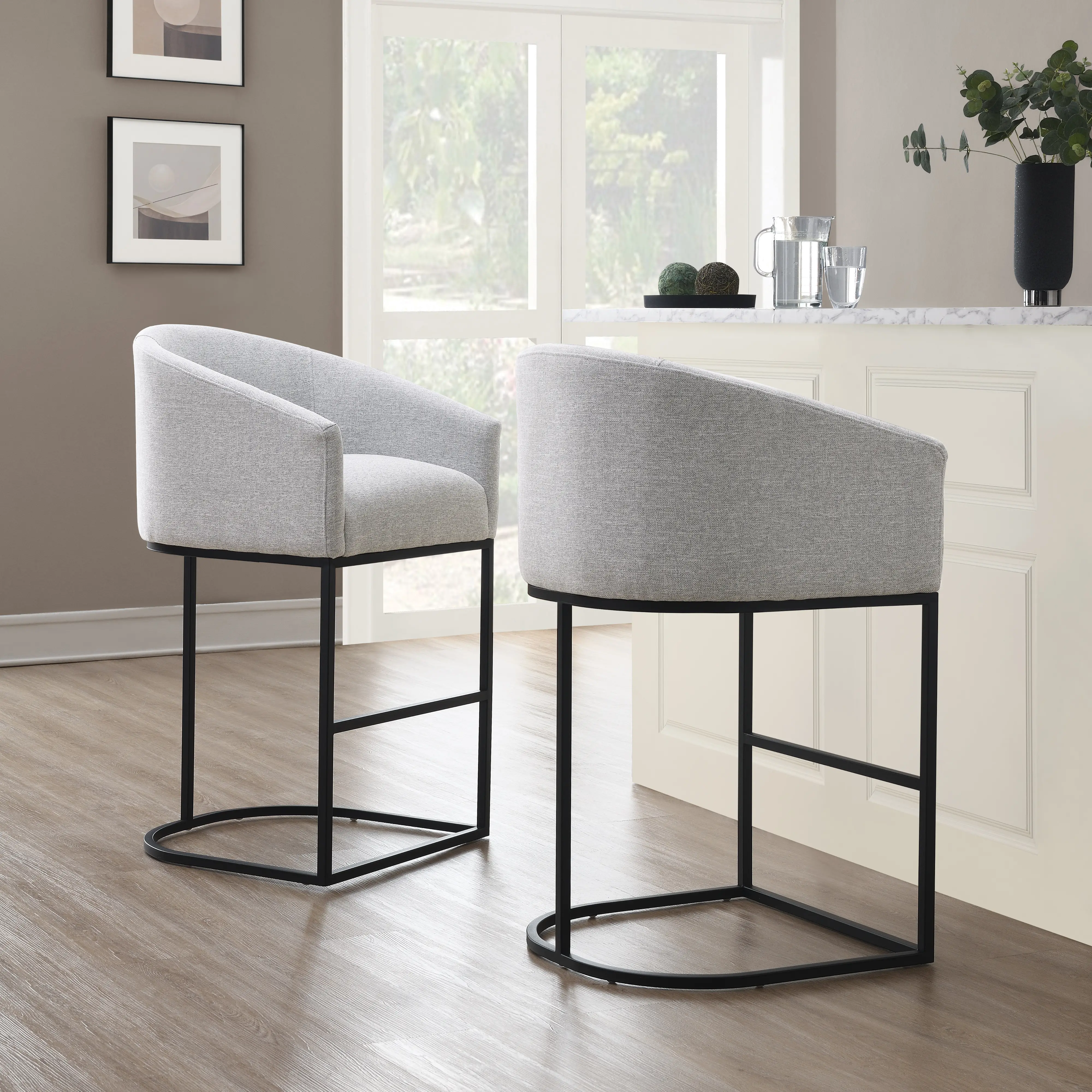 Josephine Light Gray Upholstered Barstool-2