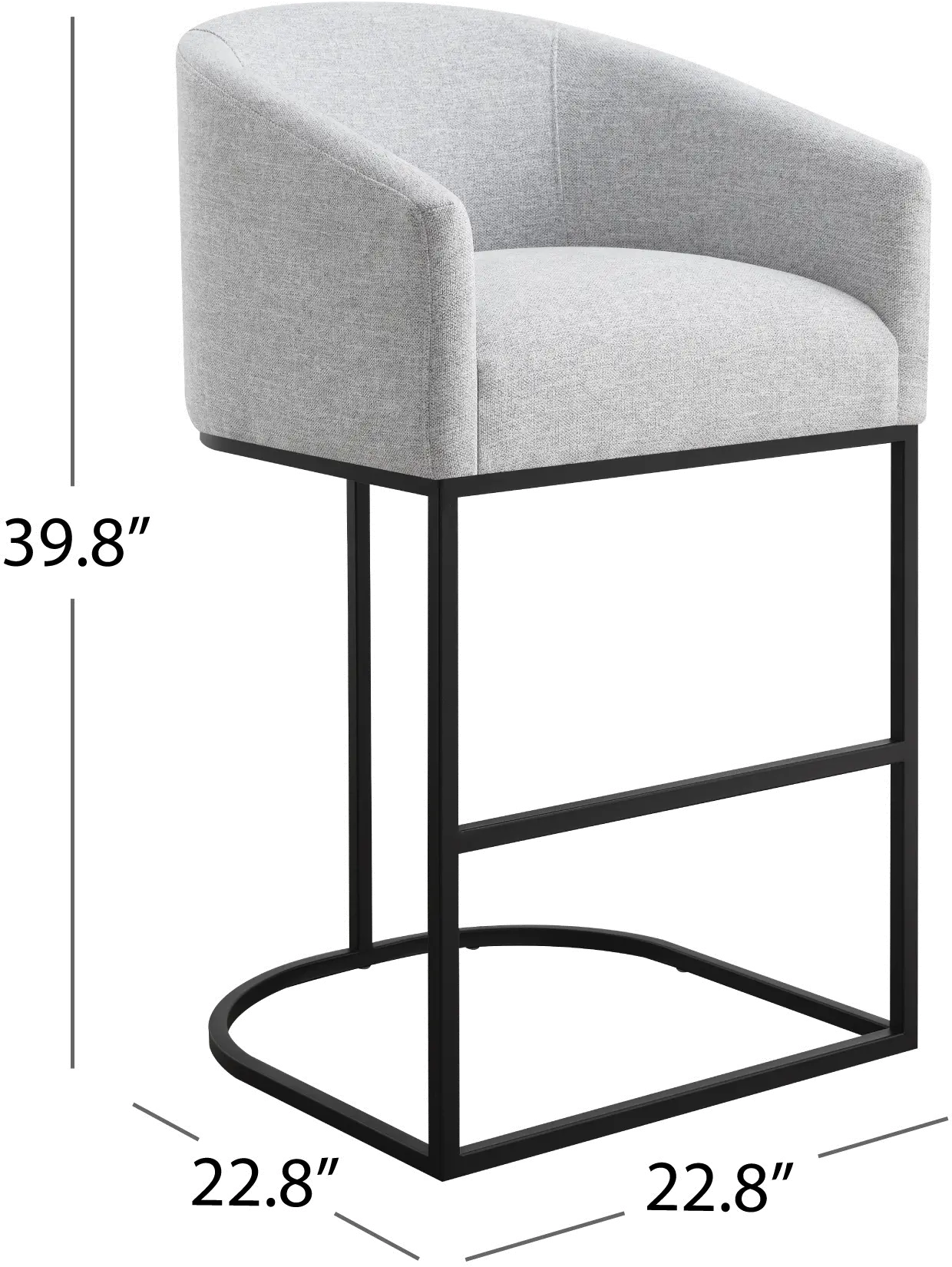 Josephine Light Gray Upholstered Barstool-8