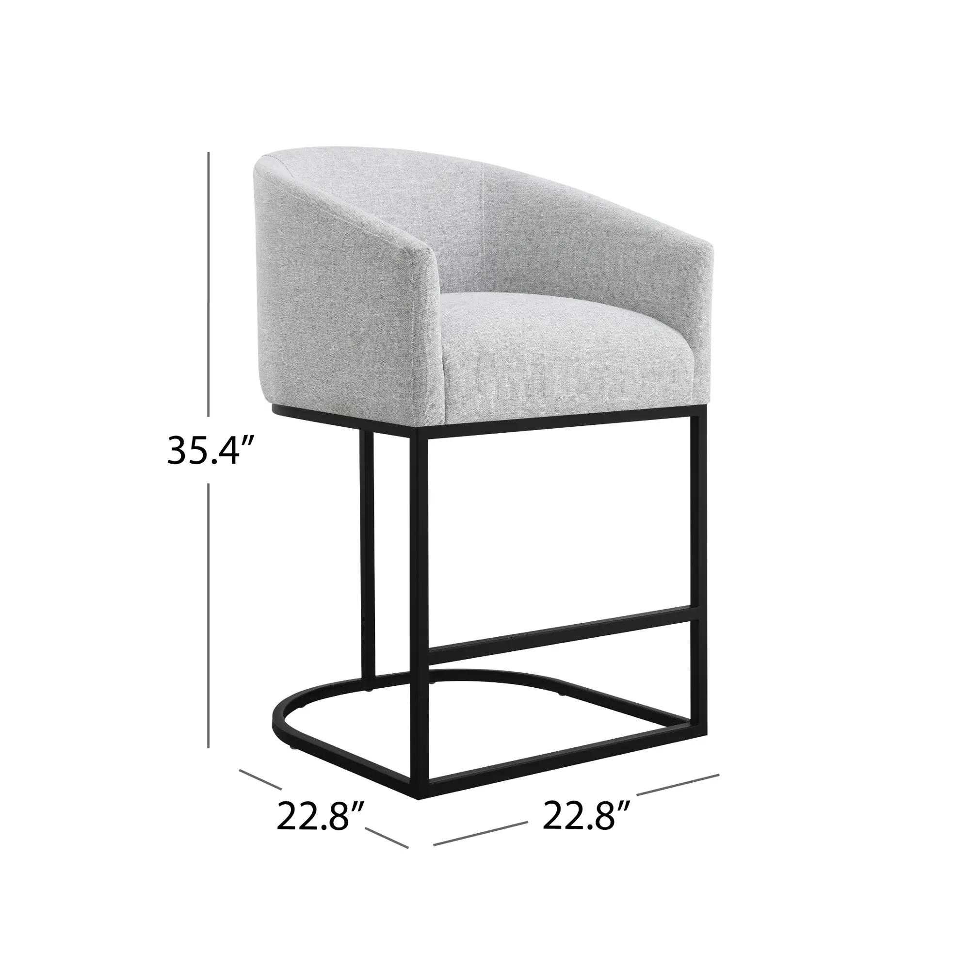 Full product image with dimensions: height 35.4 inches, width 22.8 inches, depth 22.8 inches.