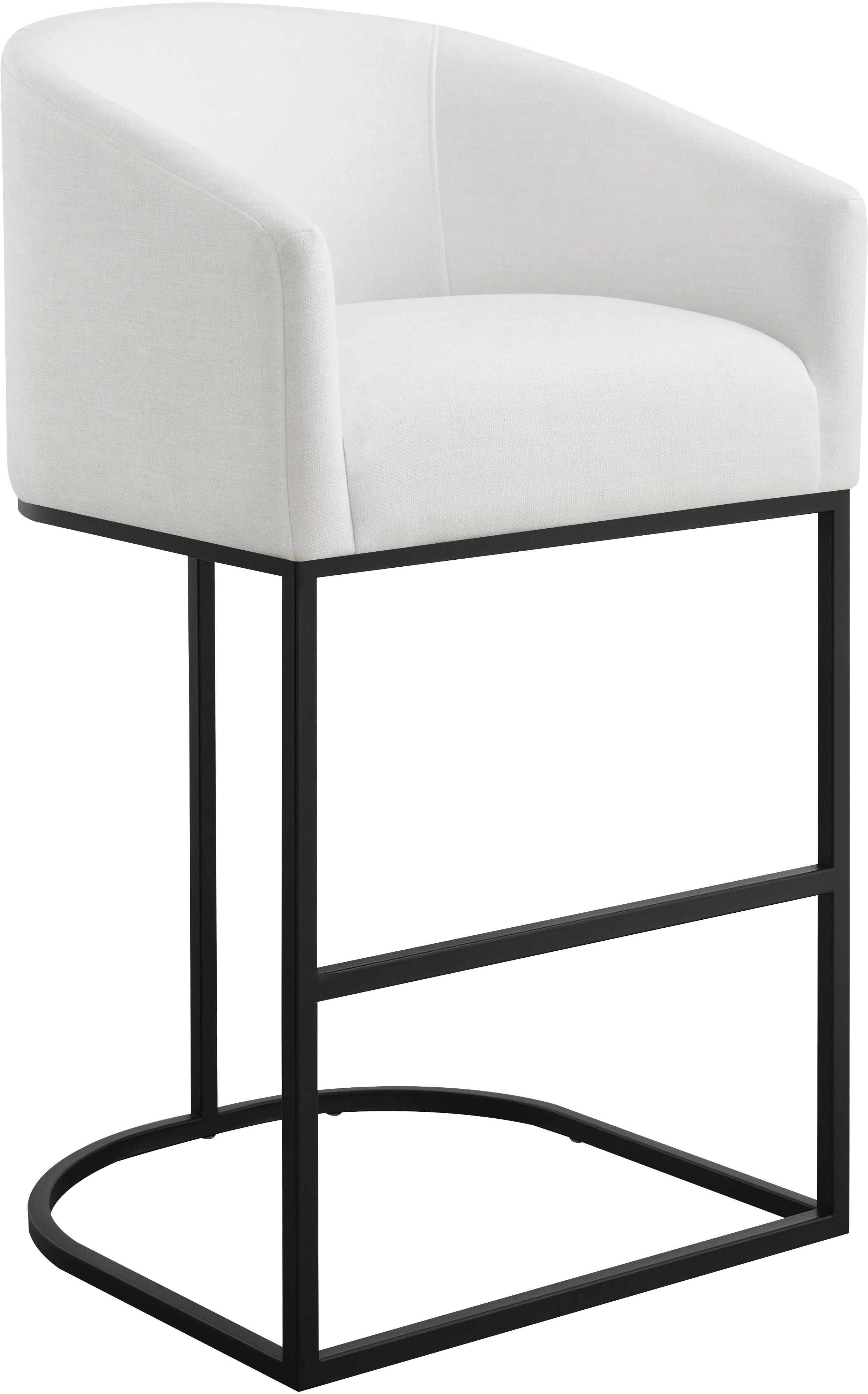 Josephine White Upholstered Barstool-1