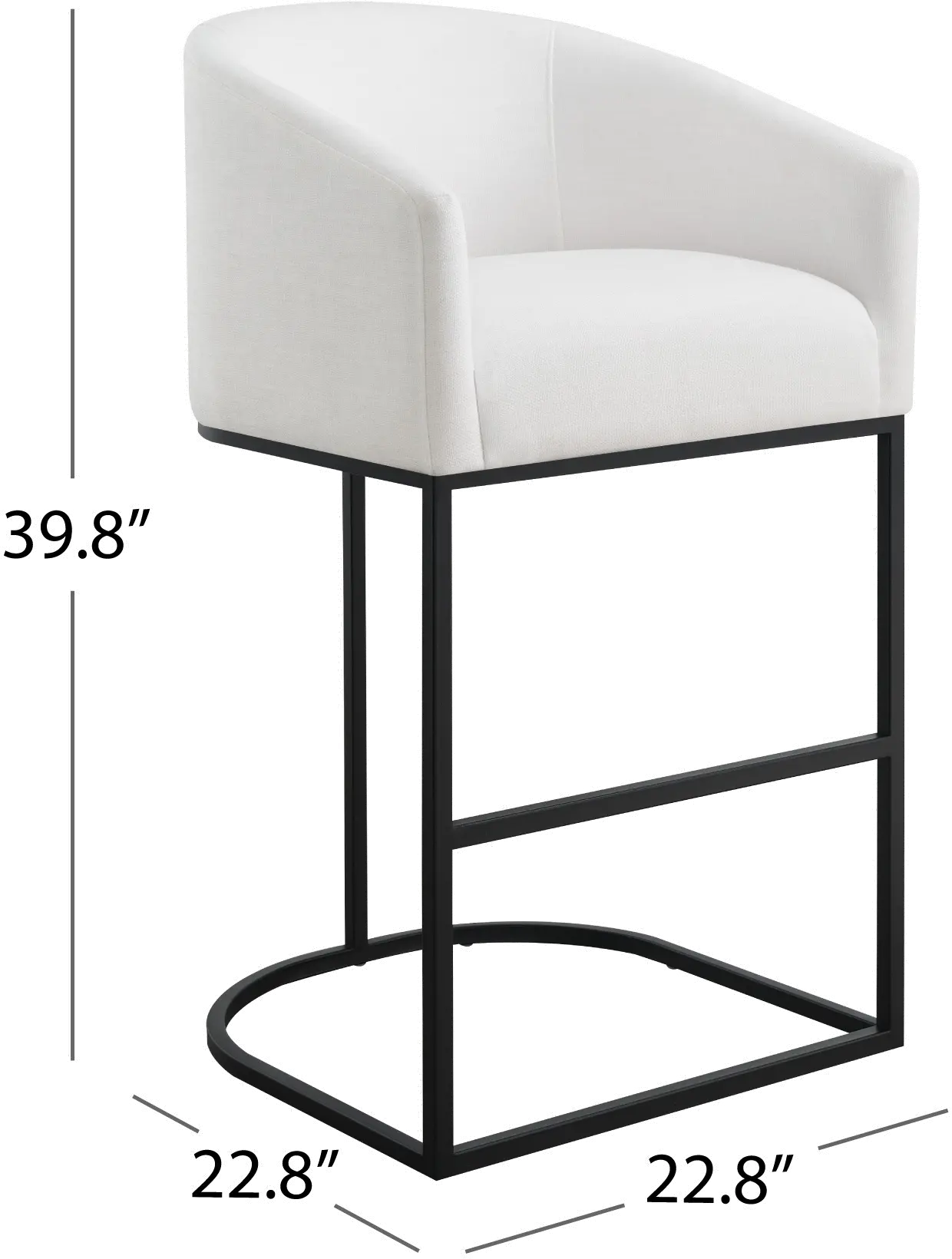 Josephine White Upholstered Barstool-8