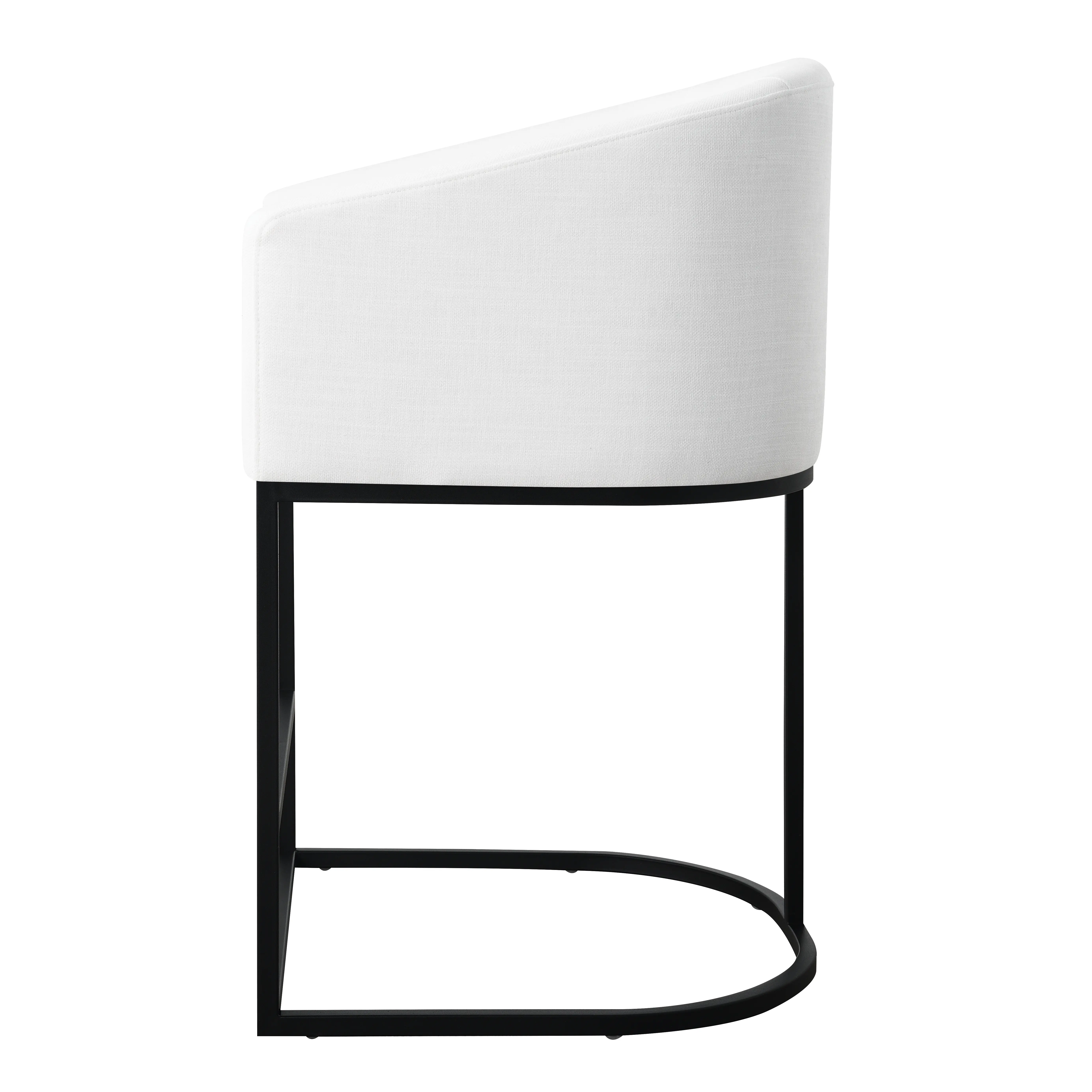 Josephine White Upholstered Counter Stool-3