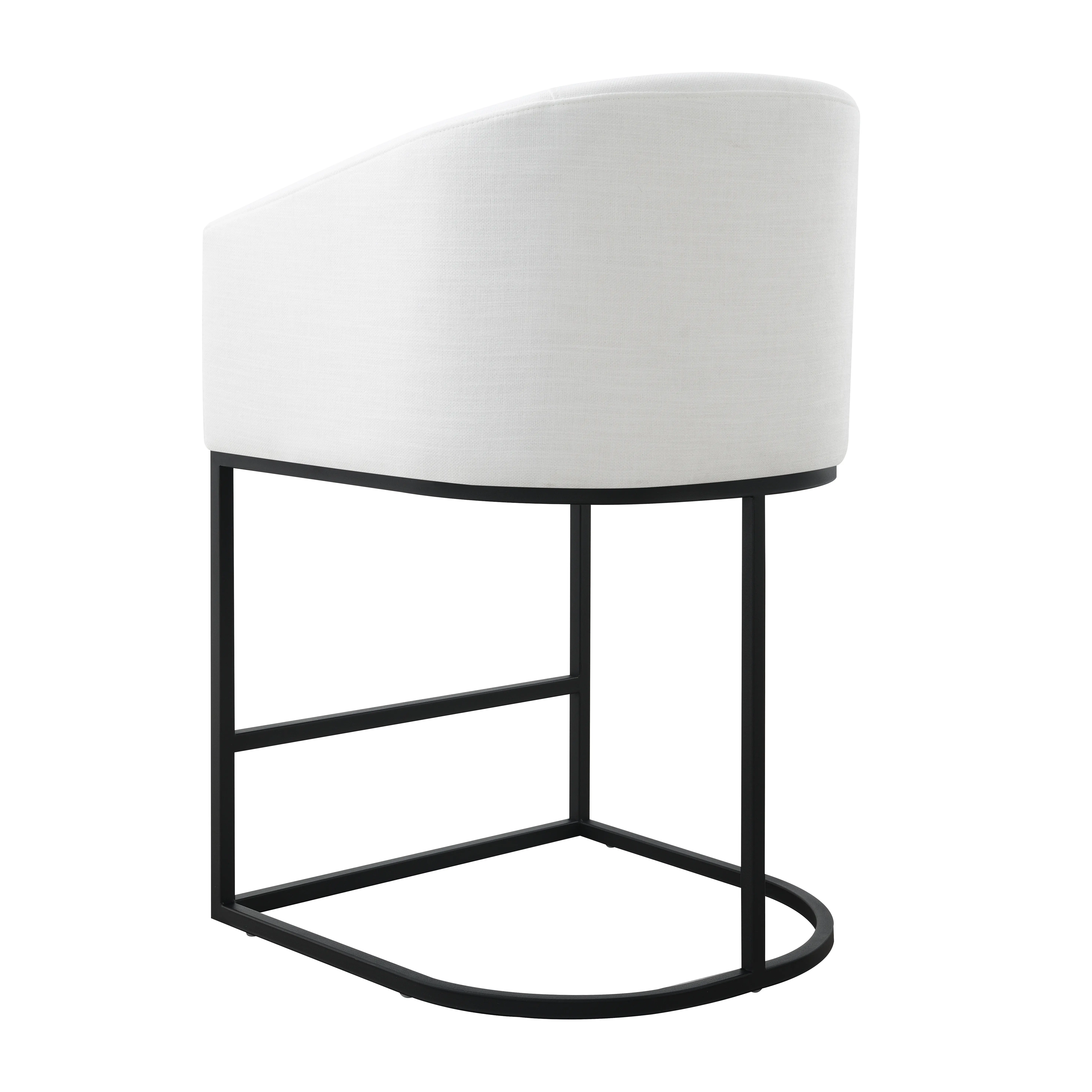 Josephine White Upholstered Counter Stool-4