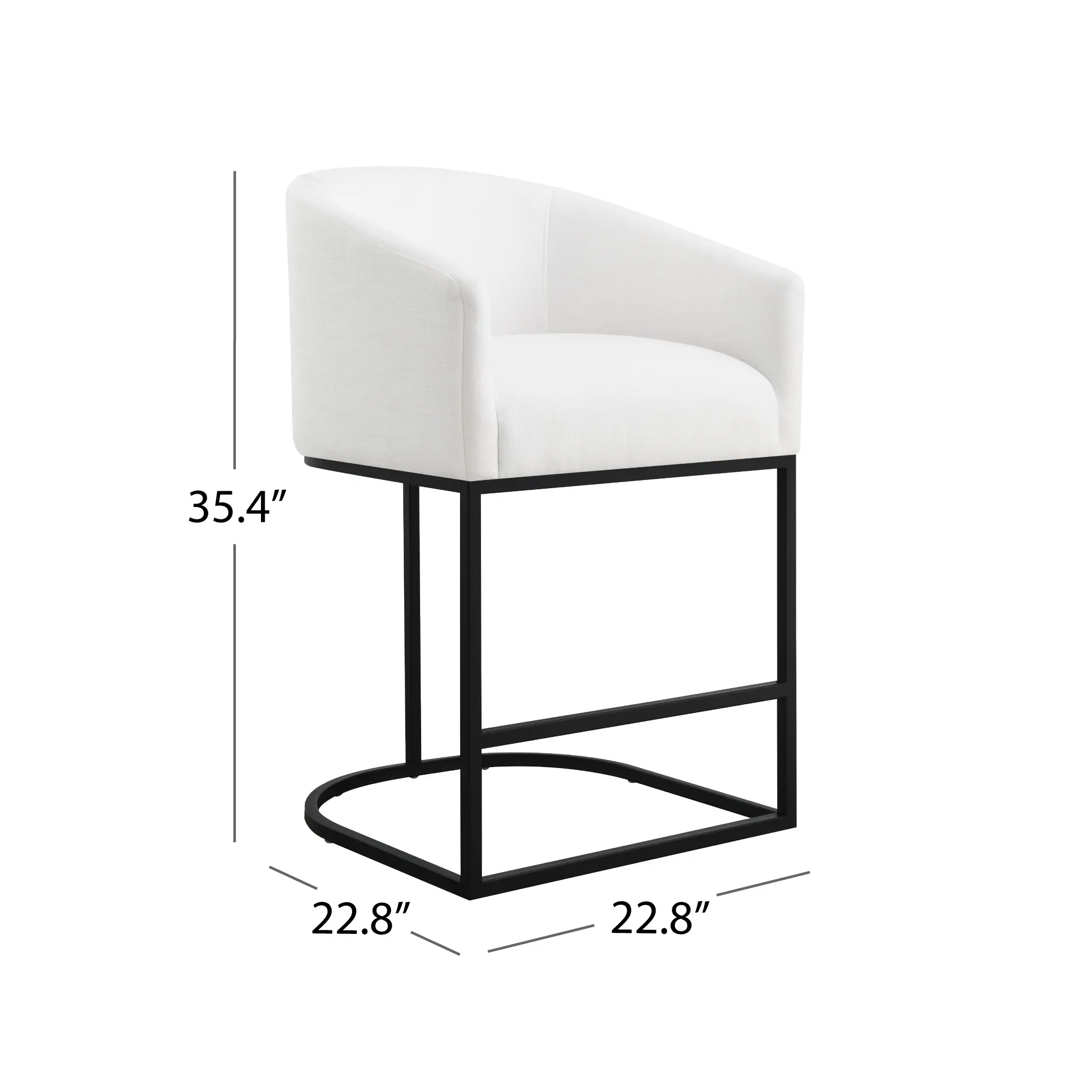Josephine White Upholstered Counter Stool-7