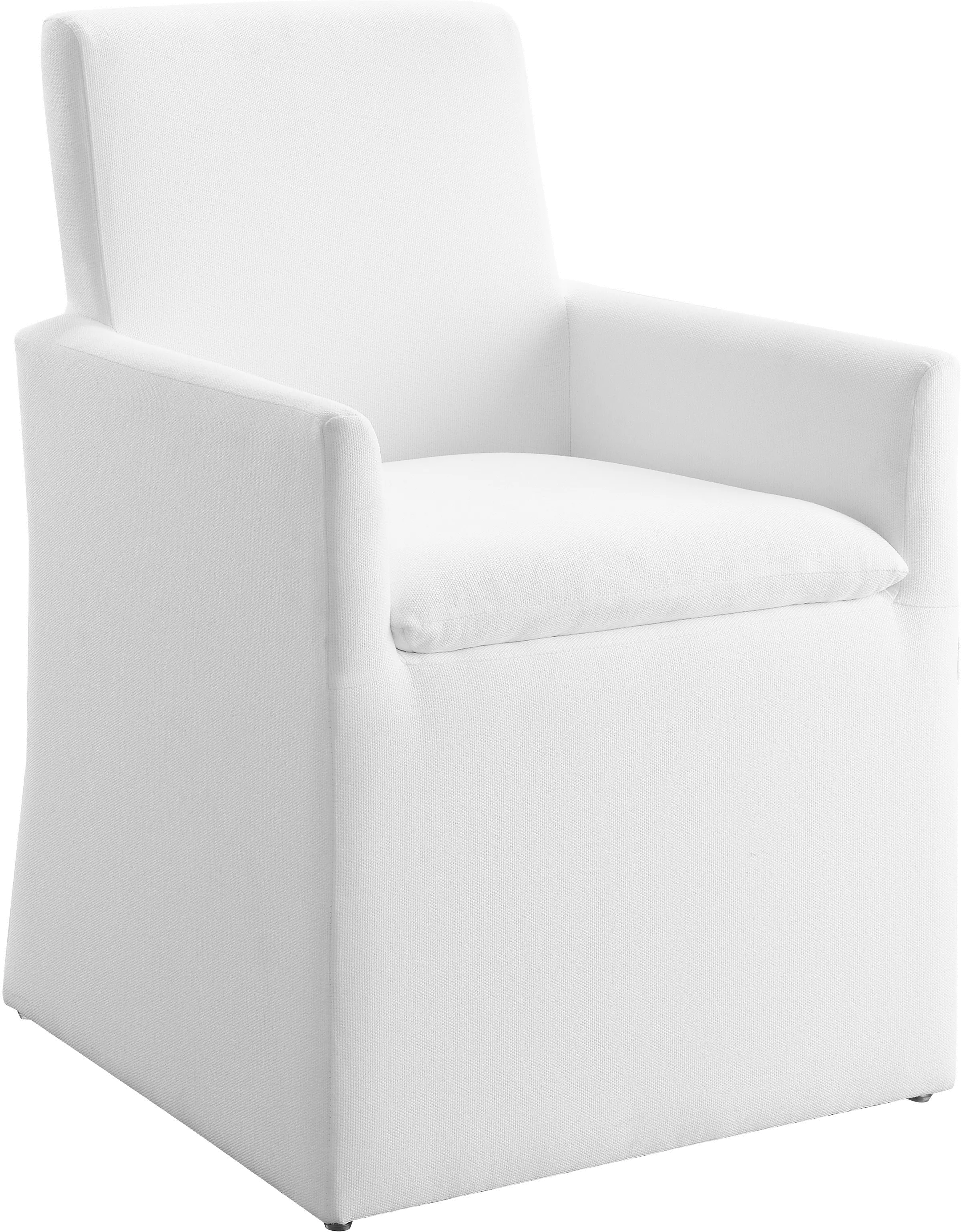 Mariana White Stain-Resistant Upholstered Dining Armchair-1